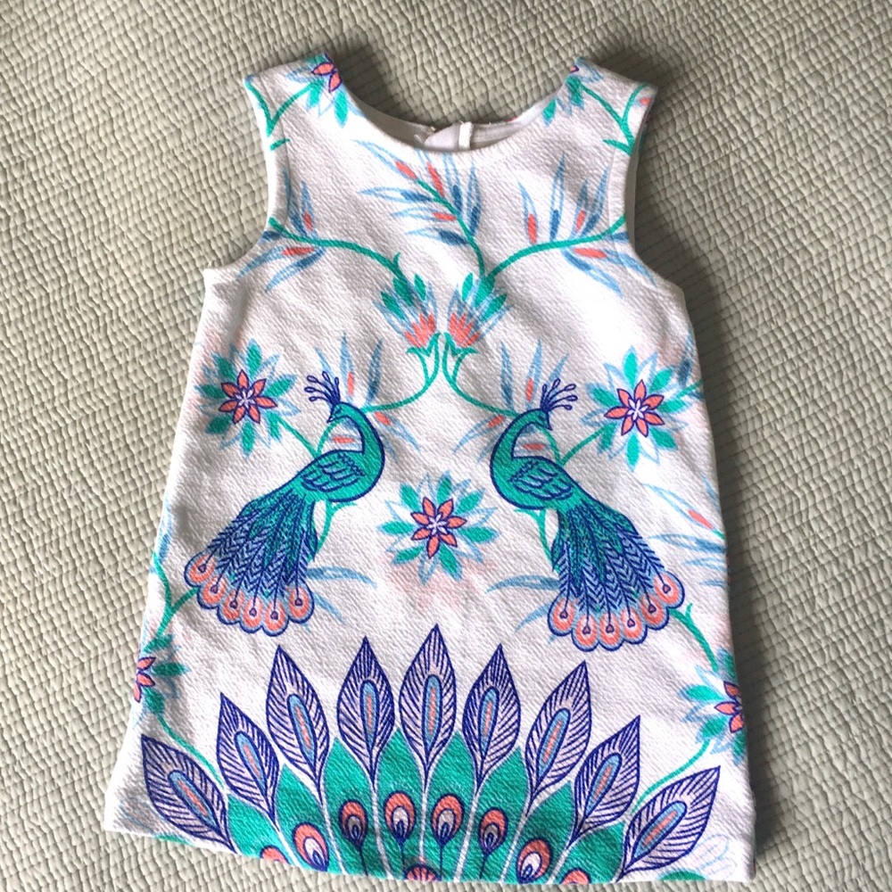 Mod Retro Peacock Design Shift Dress